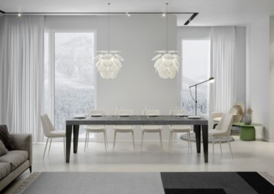 Table Extensible 160/420X90 Cm Flame Premium Pieds Béton Anthracite