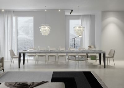 Table Extensible 160/420X90 Cm Flame Premium Pieds Béton Anthracite