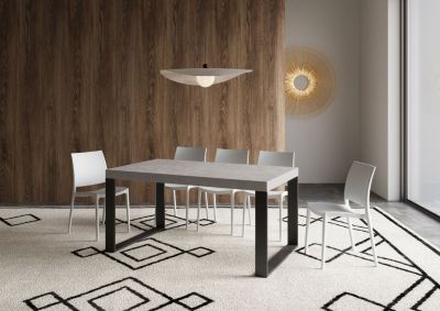 Table Extensible 160/420X90 Cm Tecno Premium Pieds Anthracite Cachemire
