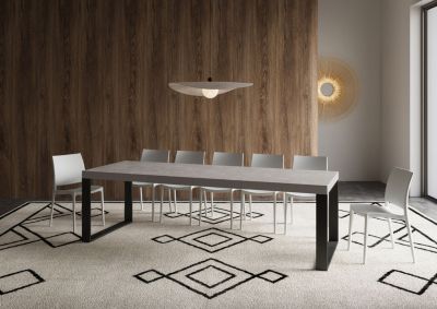 Table Extensible 160/420X90 Cm Tecno Premium Pieds Anthracite Cachemire