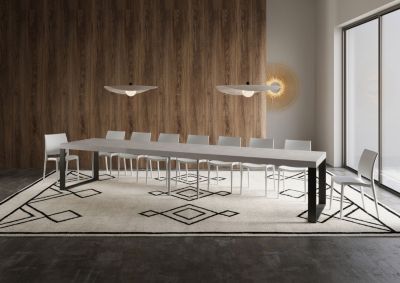 Table Extensible 160/420X90 Cm Tecno Premium Pieds Anthracite Cachemire