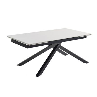 Table extensible 180-260 cm céramique blanc pied torsadé - OREGON 05