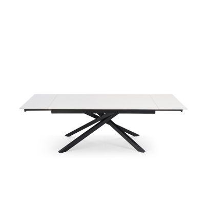 Table extensible 180-260 cm céramique blanc pied torsadé - OREGON 05