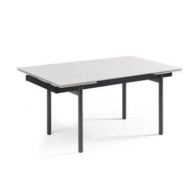 Table extensible 180-260 cm céramique blanc pieds droits - OREGON 09