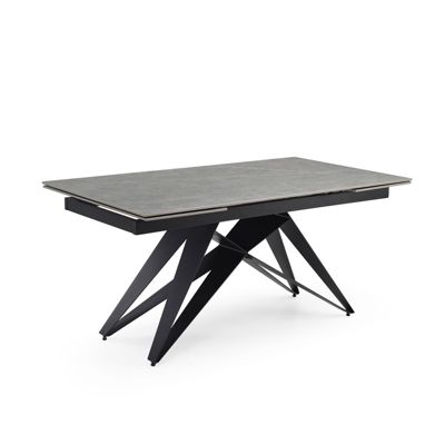 Table extensible 180-260 cm céramique gris marbré pied géométrique - ARIZONA 03