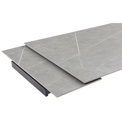 Table extensible 180-260 cm céramique gris marbré pied géométrique - ARIZONA 03