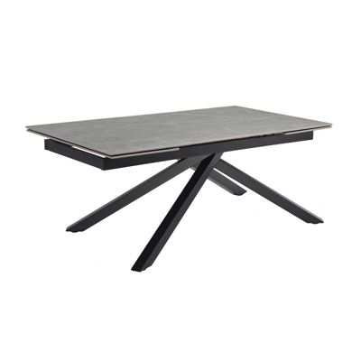 Table extensible 180-260 cm céramique gris marbré pied torsadé - ARIZONA 05