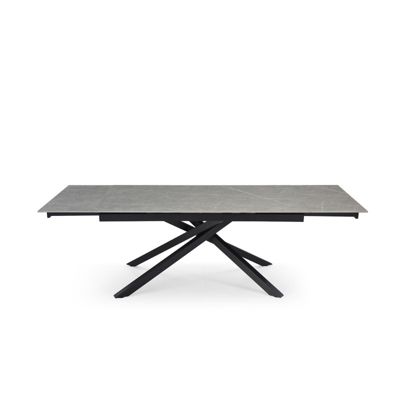 Table extensible 180-260 cm céramique gris marbré pied torsadé - ARIZONA 05