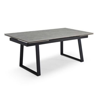 Table extensible 180-260 cm céramique gris marbré pieds luge - ARIZONA 02