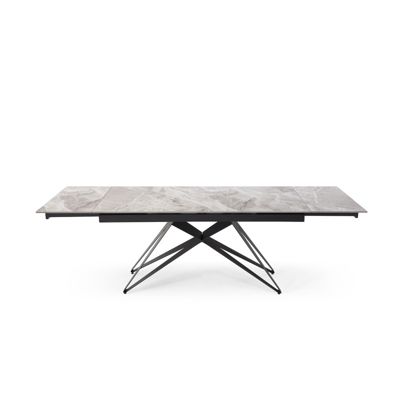 Table extensible 180-260 cm céramique marbré laqué pied géométrique - DAKOTA 03