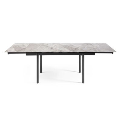 Table extensible 180-260 cm céramique marbré laqué pieds droits - DAKOTA 09