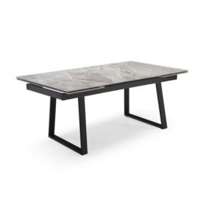 Table extensible 180-260 cm céramique marbré laqué pieds luge - DAKOTA 02