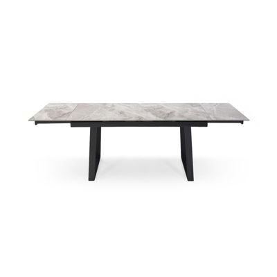 Table extensible 180-260 cm céramique marbré laqué pieds luge - DAKOTA 02