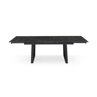 Table extensible 180-260 cm céramique noir marbré pieds luge - INDIANA 02