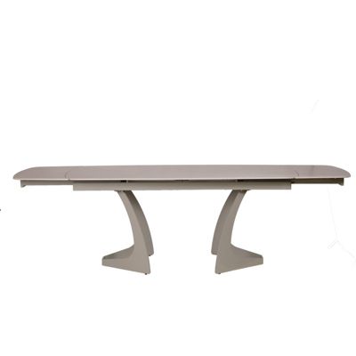 Table extensible 180 à 260 cm en céramique gris pieds taupe - VALMONT