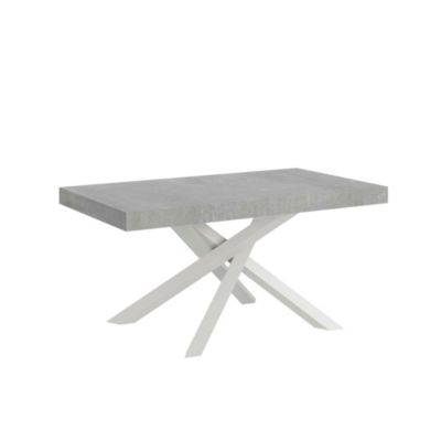 Table Extensible 200/304X90 Cm Volantis Pieds Béton Blanc