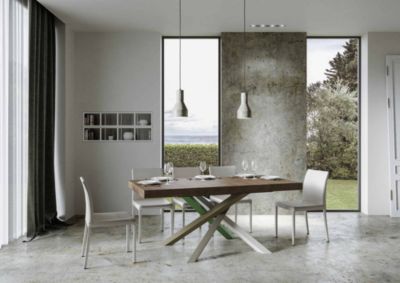 Table Extensible 200/304X90 Cm Volantis Pieds Noyer Multicolore 4/A