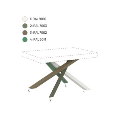 Table Extensible 200/304X90 Cm Volantis Pieds Noyer Multicolore 4/A