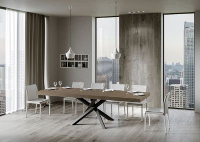 Table Extensible 200/304X90 Cm Volantis Premium Gris Tourterelle Pieds Anthracite
