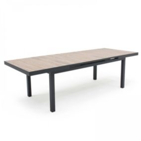 Table extensible aluminium et céramique imitation bois Tivoli  Oviala