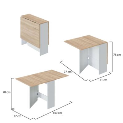 Table extensible Arid, Table à manger pliante avec plateau rabattable ...