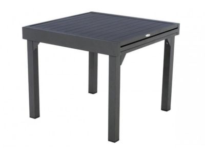 Table extensible carrée alu Piazza 4/8 places Graphite - Hespéride