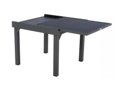 Table extensible carrée alu Piazza 4/8 places Graphite - Hespéride