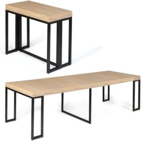 Table Extensible Console 2 en 1 -  Table Rangement - Table à Manger - 4-14 Personnes - Design Polyvalent - Séjour Cuisine