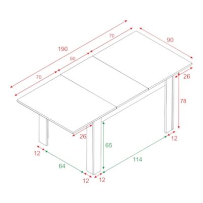 Table extensible Dalice, Console extensible pour salle à manger, Table ouvrant avec rallonge, 140/190x90h78 cm, Chêne et Blanc