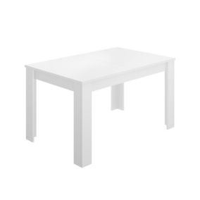 Table extensible Dariaud, Console extensible multi-positions, Table à manger avec rallonge, 140/190x90h77 cm, Blanc