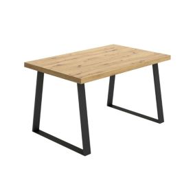 Table extensible Darsla, Console de salle à manger polyvalente, Table rectangulaire, 160x90h75 cm, Chêne Nodi