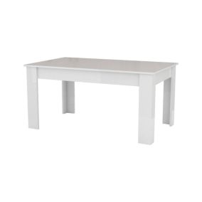 Table extensible Ddariv, Console extensible jusqu'à 12 places, Console extensible, 160/210x90h75 cm, Blanc brillant