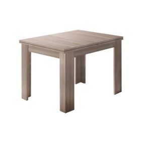 Table extensible Dlirol, Console auxiliaire de cuisine, Table extensible, 100% Made in Italy, 90x90h75 cm, Orme perlé