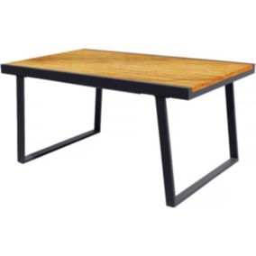 Table extensible en aluminium et bois " Iris"  160240 X 91 X 74 cm  Marron