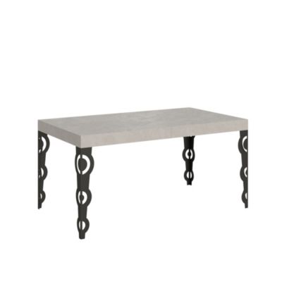 Table Extensible En Cachemire Karamay 160/264X90 Cm Avec Pieds Anthracite