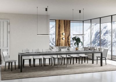 Table Extensible Everyday Premium 160/420X90 Cm Pieds Béton Anthracite