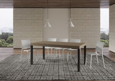 Table Extensible Everyday Premium 200/304X90 Cm Gris Tourterelle Avec Pieds Anthracite