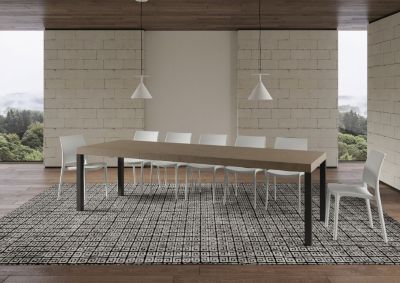 Table Extensible Everyday Premium 200/304X90 Cm Gris Tourterelle Avec Pieds Anthracite