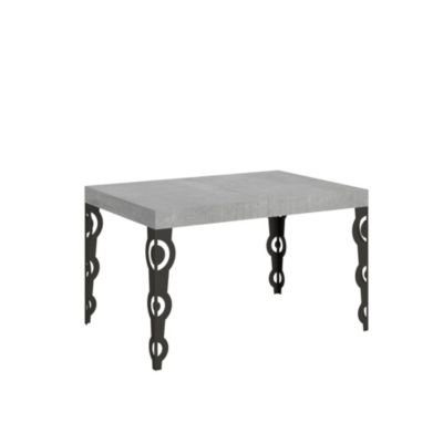 Table Extensible Karamay 140/224X80Cm Pieds Béton Anthracite