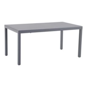 Table extensible Moorea GoodHome aluminium et verre trempé mat gris acier L.240 x l.89.5 x H.75cm