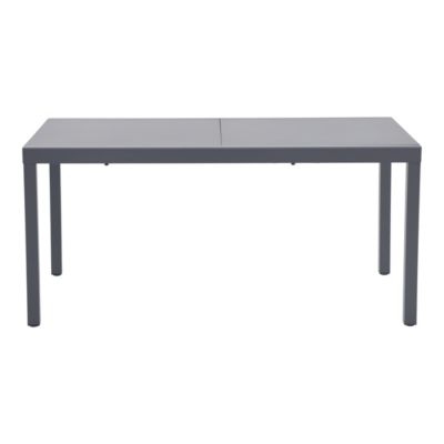 Table extensible Moorea GoodHome aluminium et verre trempé mat gris acier L.240 x l.89.5 x H.75cm