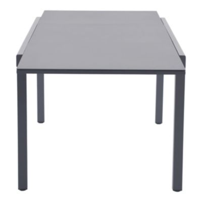 Table extensible Moorea GoodHome aluminium et verre trempé mat gris acier L.240 x l.89.5 x H.75cm