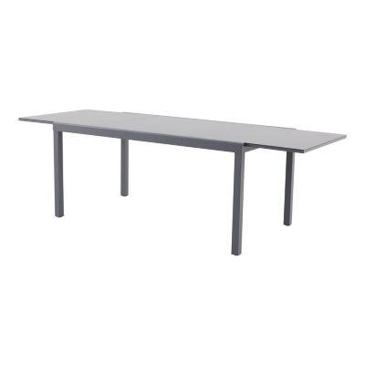 Table extensible Moorea GoodHome aluminium et verre trempé mat gris acier L.240 x l.89.5 x H.75cm