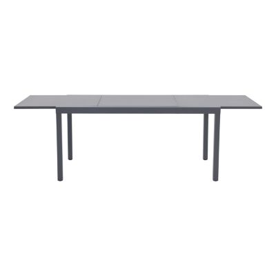 Table extensible Moorea GoodHome aluminium et verre trempé mat gris acier L.240 x l.89.5 x H.75cm