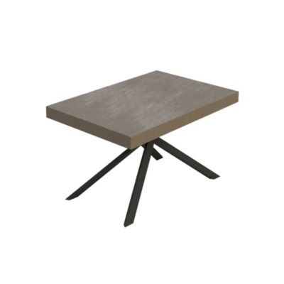 Table Extensible Niket Gris Tourterelle 120/224X90 Cm Avec Pieds Anthracite