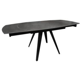 Table extensible ovale 120-180 cm céramique gris anthracite - ADELPHIA