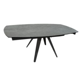 Table extensible ovale 120-180 cm céramique gris béton - ADELPHIA 2