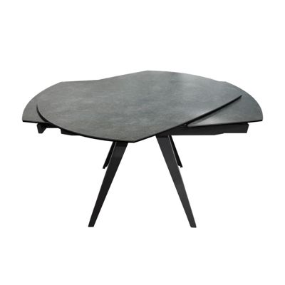 Table extensible ovale 120-180 cm céramique gris béton - ADELPHIA 2