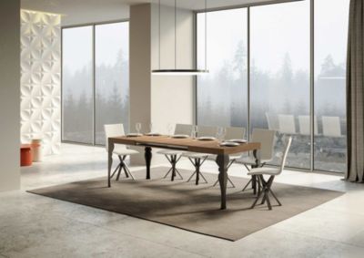 Table Extensible Paxon 140/224X80Cm Chêne Naturel Avec Pieds Anthracite