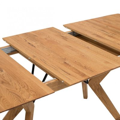 Table extensible plateau et piètement chêne massif 200-250 cm - GRONE